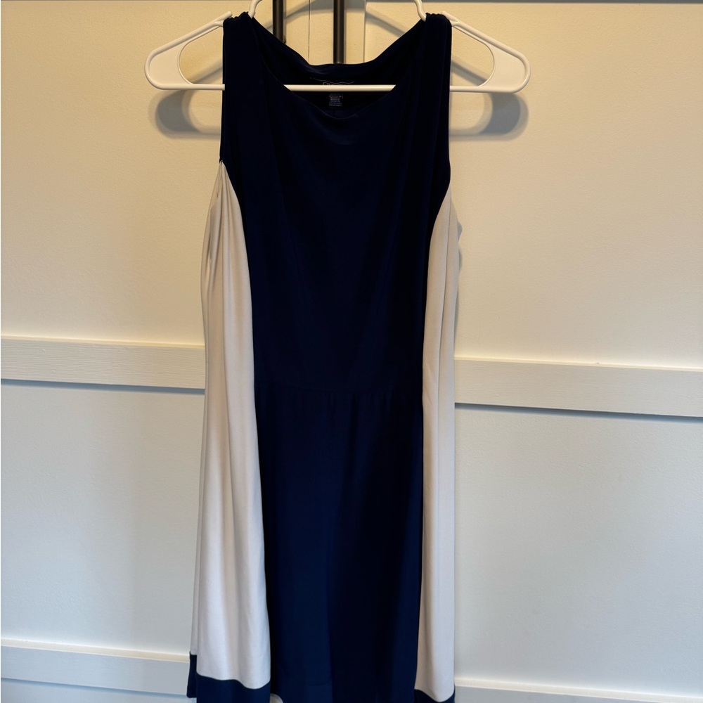 Elegant Navy and White Dress
